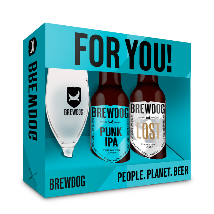 Brewdog Punk IPA & Lost Lager Glass Gift Set Moonpig